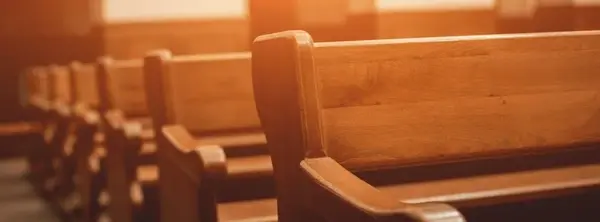 Chairs arranged in the Bilecik Church for worship services